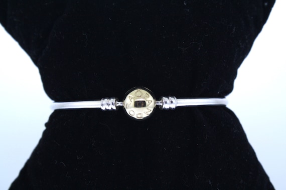 Pandora Authentic Gold Ball Clasp Two-Tone Bracel… - image 1