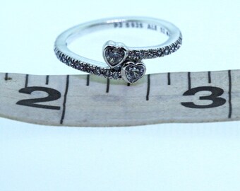 Cubic Zirconia Pandora Forever Hearts Ring Pandora Sterling Silver