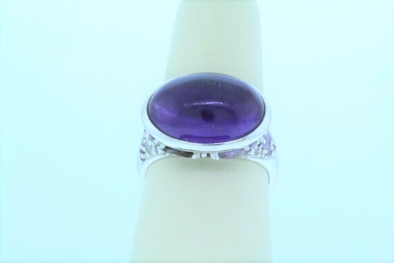 David Sigal Amethyst Sterling Cocktail Ring with … - image 3