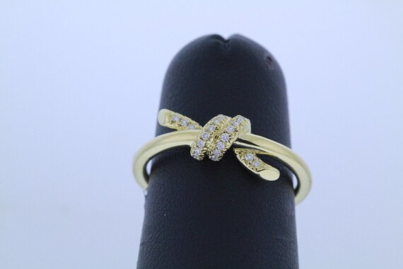 Authentic Tiffany & Co. 18k Gold With Diamonds Knot Ring