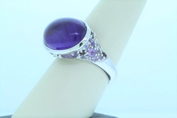 David Sigal Amethyst Sterling Cocktail Ring with … - image 4