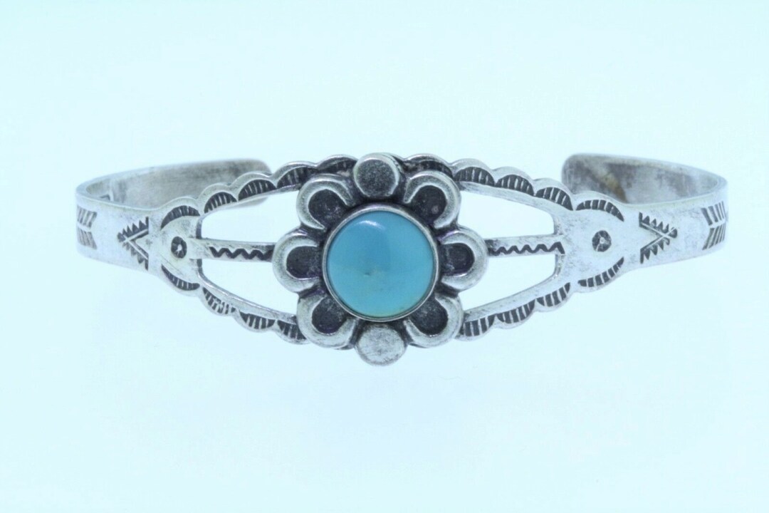 2X60銀製スターリングシルバー カフブレスレット 南西デザイン ターコイズ