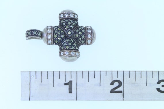 Sterling Silver, Marcasite & Cubic Zirconia Cross… - image 9