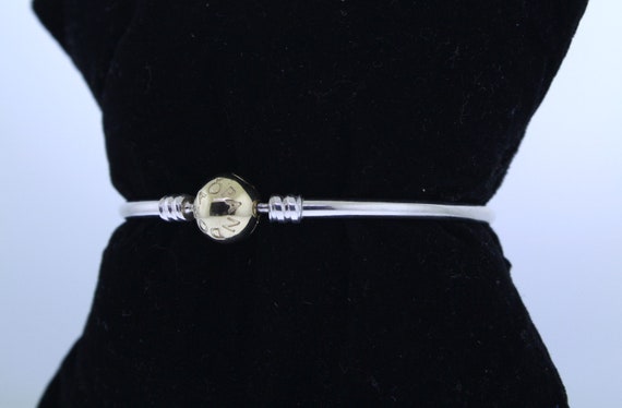 Pandora Authentic Gold Ball Clasp Two-Tone Bracel… - image 3