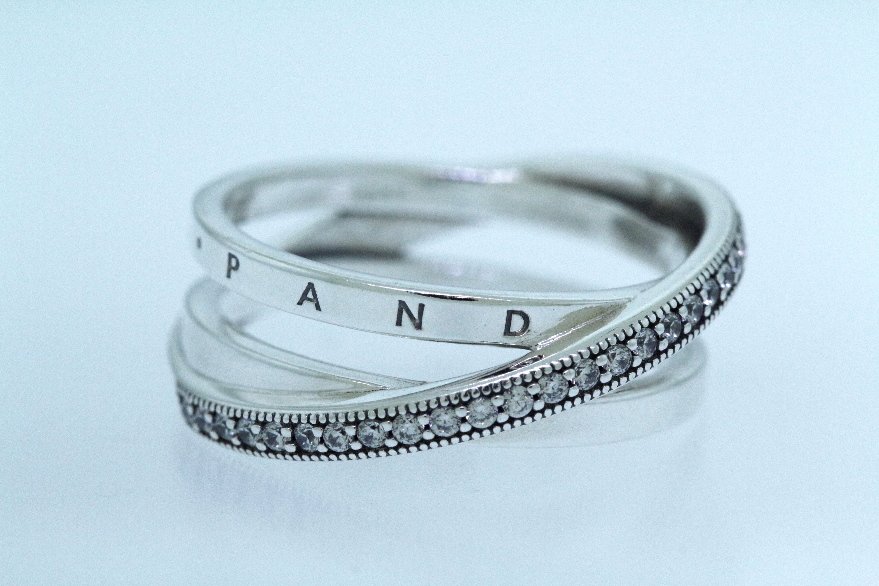 Buy Pandora Sterling Silver Crossover Pavé Triple Band Ring
