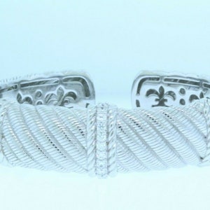 Judith Ripka Sterling Silber & Zirkonia Klappkabel Manschettenarmband