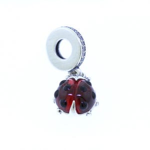 Pandora Red Ladybug Dangle Charm- Sterling Silver & Enamel 792571C01