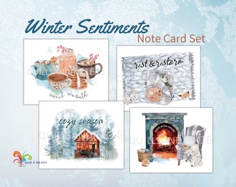 Winter Sentiments Note Card Set