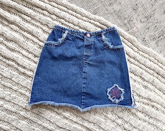 エイミー・バイヤー製、2000年代ヴィンテージデニムミニスカート（ユースサイズ6）