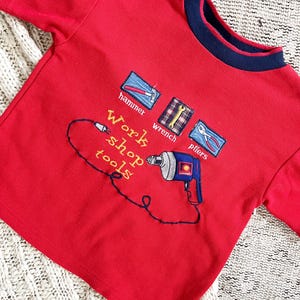 Vintage 1990s Little Boy’s Tool Graphic T-Shirt Kids Headquarters 6