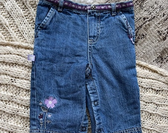Vintage Y2K Baby Lined Low Rise Denim with Satin and Embroidery Details Baby 2000s Fashion Carters 6 Months