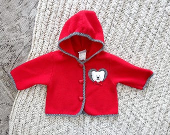 Isababies by Isabella製、ヴィンテージ80年代テディベアフリースジャケット（サイズ：12ヶ月）