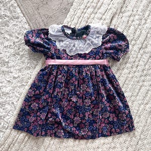 Vintage 80s Warm Colored Floral Print Velour Dress by Bonnie Jean New York  (size 4T) - Etsy