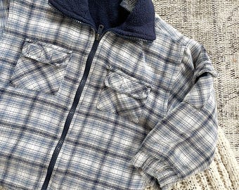 Vintage 1990s Gender Neutral Fleece Lined Plaid Jacket Faded Glory 4T