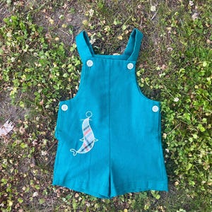 Vintage 1970s Toddler Gender Neutral Seal Short Overalls Health-Tex 3T