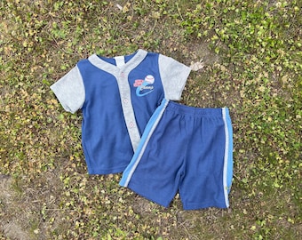 Vintage 1990s Toddler Boy Baseball Shirt and Shorts Set Grand Slam Champ Carter’s Kids 5