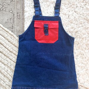 Vintage 1990s Guess Young Girls Denim Overall Dress with Nylon Details Baby Guess Children’s 6