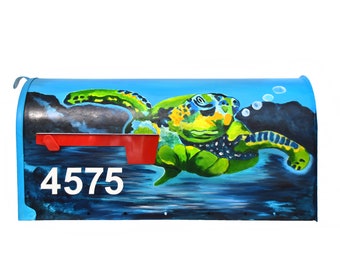 Painted Sea Turtle Mailbox