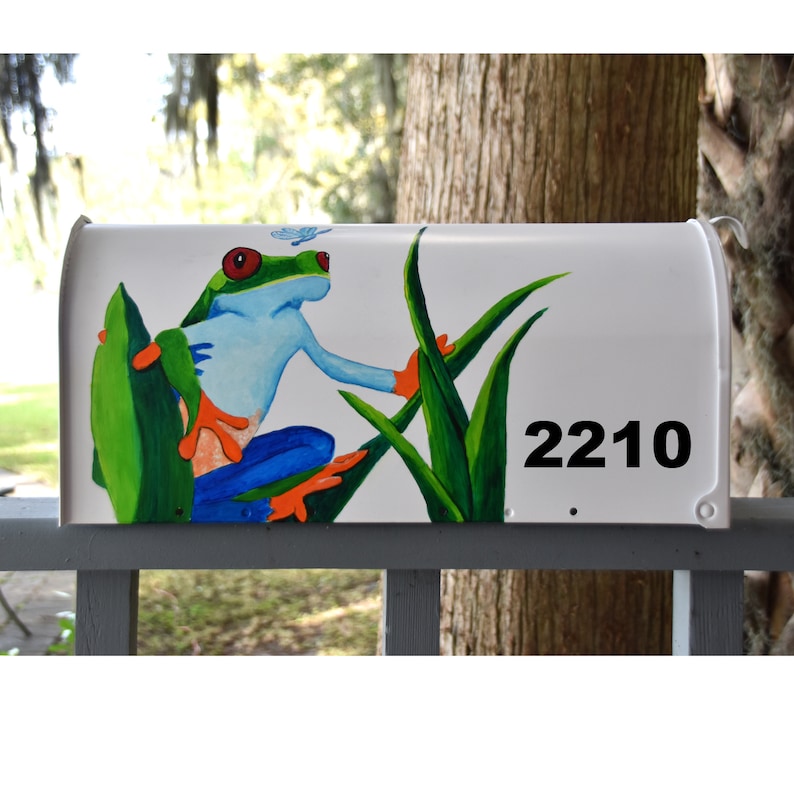 Frog In Mail Box Painted Frog Mailbox - Etsy