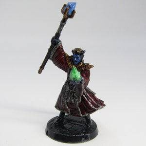 Blue Tiefling Wizard/Sorcerer/Warlock Male Painted Miniature for DnD or Pathfinder