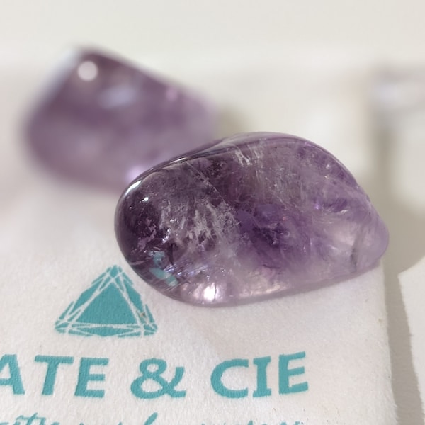 Amethyst tumbled stone - Set of 2