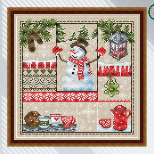 PDF Vintage Cross Stitch Pattern Christmas Sampler Scheme - Etsy