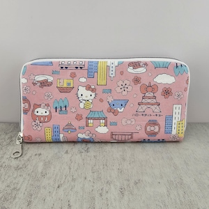 Lange Geldbörse mit Reißverschluss Kawaii Japan Tokyo in Pink