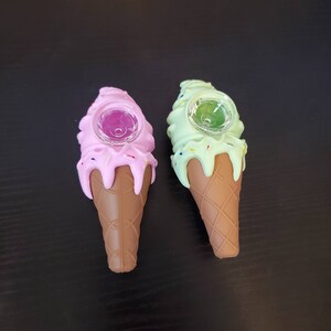 5" Ice Cream Silicone Pipe with Glass Bowl