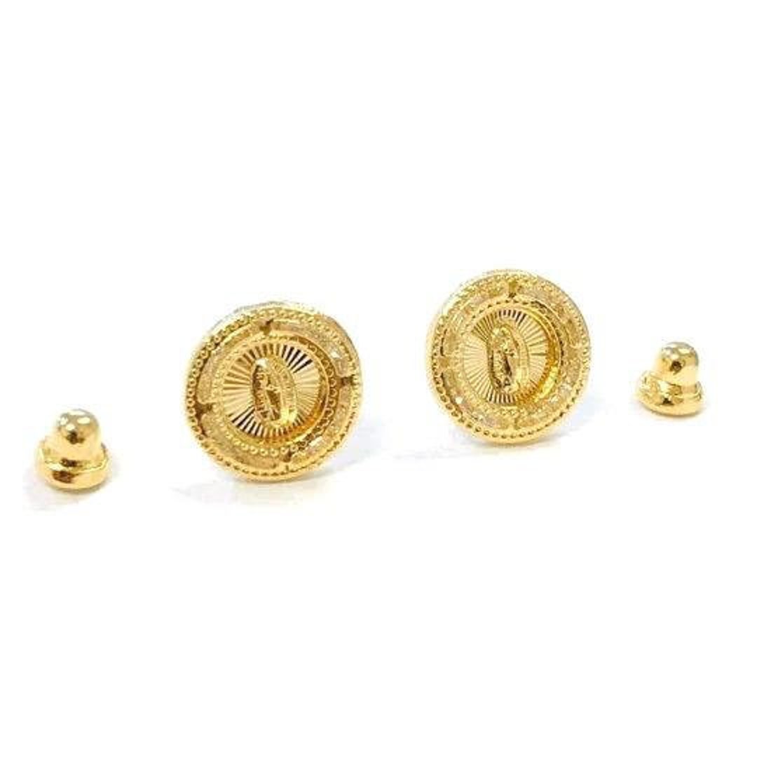 Round CZ Virgen De Guadalupe Stud Earrings for Womens Ladies Girls Baby ...