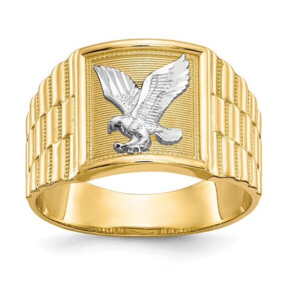 14K Yellow Gold Men s Eagle Ring 10 Gold Eagle Ring for Men s