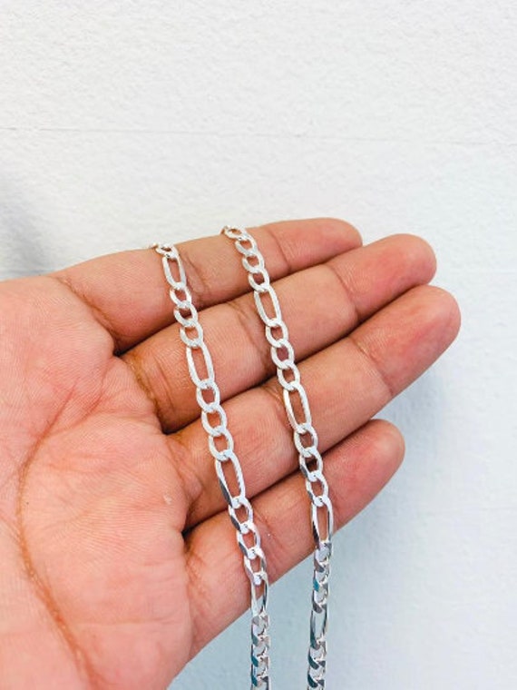 925 Sterling Silver Figaro Link Chain Necklace for Men 24 16g 5mm