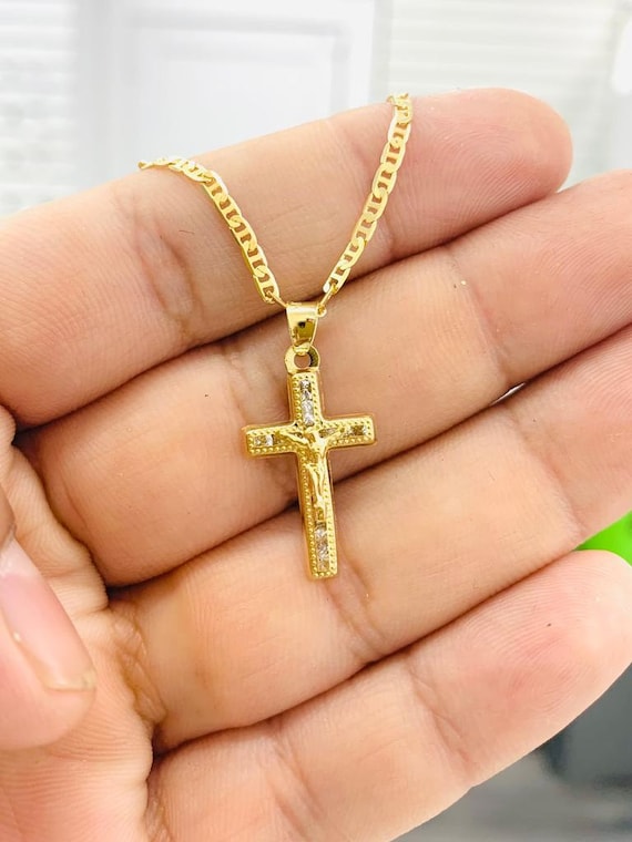 Children's 14KT Gold Diamond Cross Pendant BAB-PEN-0008