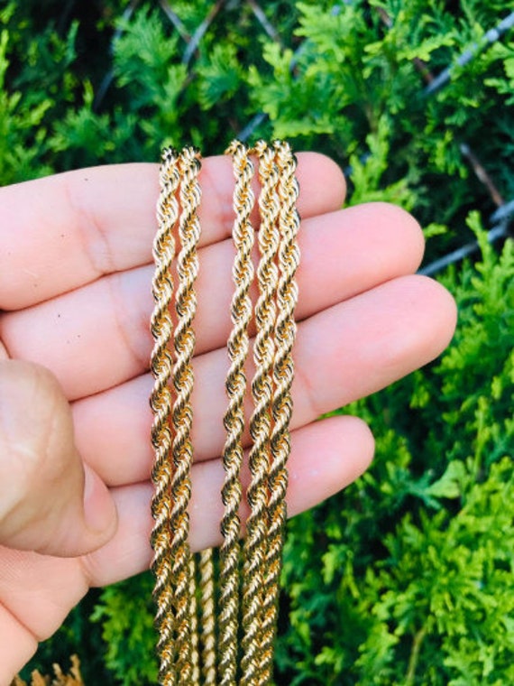 14k Yellow Gold 21inch Solid 2mm Rope Chain