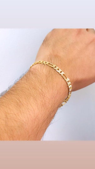 Men's Mariner Link, Cuban Link Bracelet, Figaro Link 14K Gold Filled Bracelet  Men's Jewelry / Pulsera para Hombre Oro Laminado Cuban Link, Figaro Link,  Mariner Link 