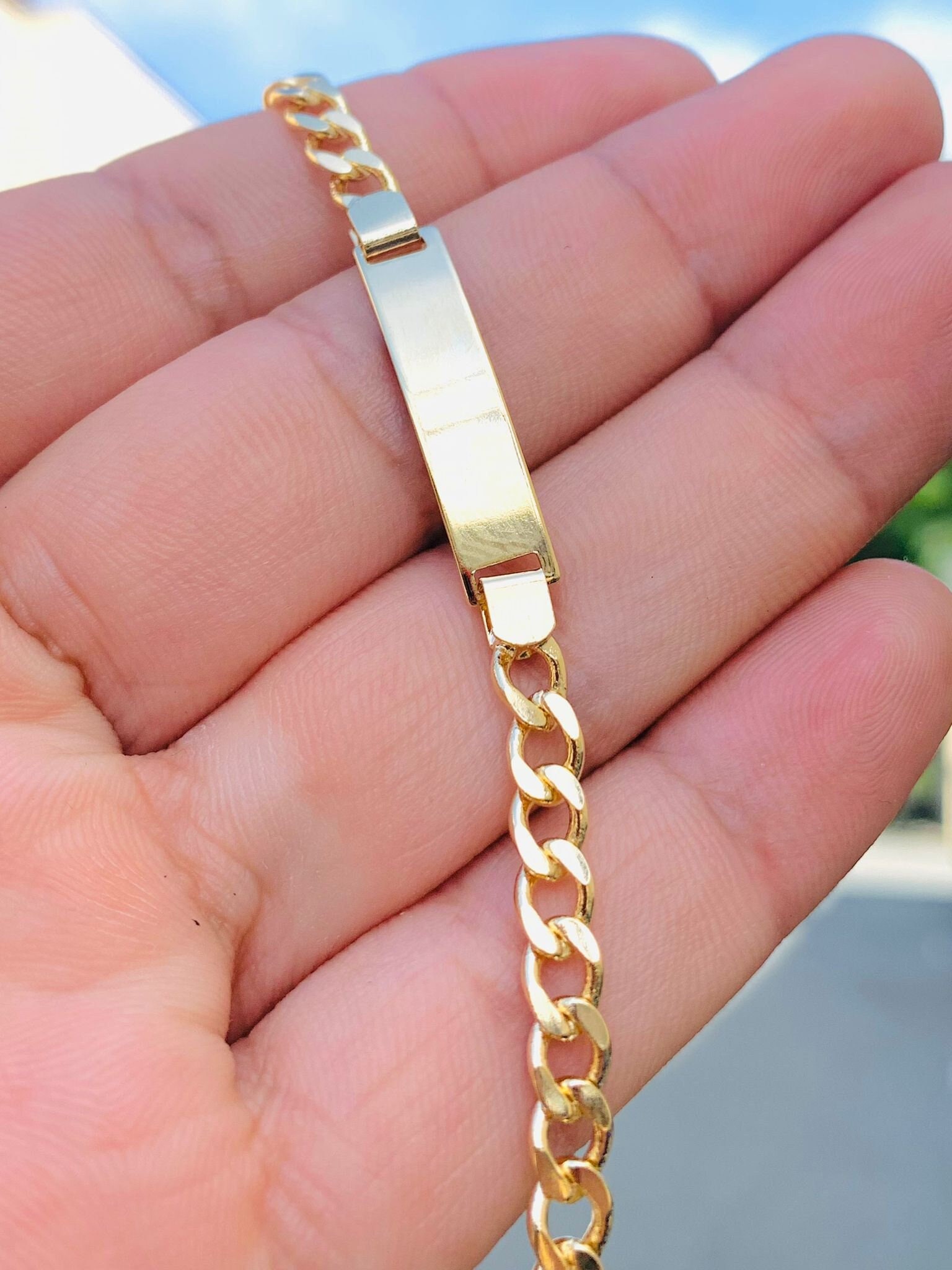 14K Gold Filled Baby ID Bracelet Link Kids Children - Etsy