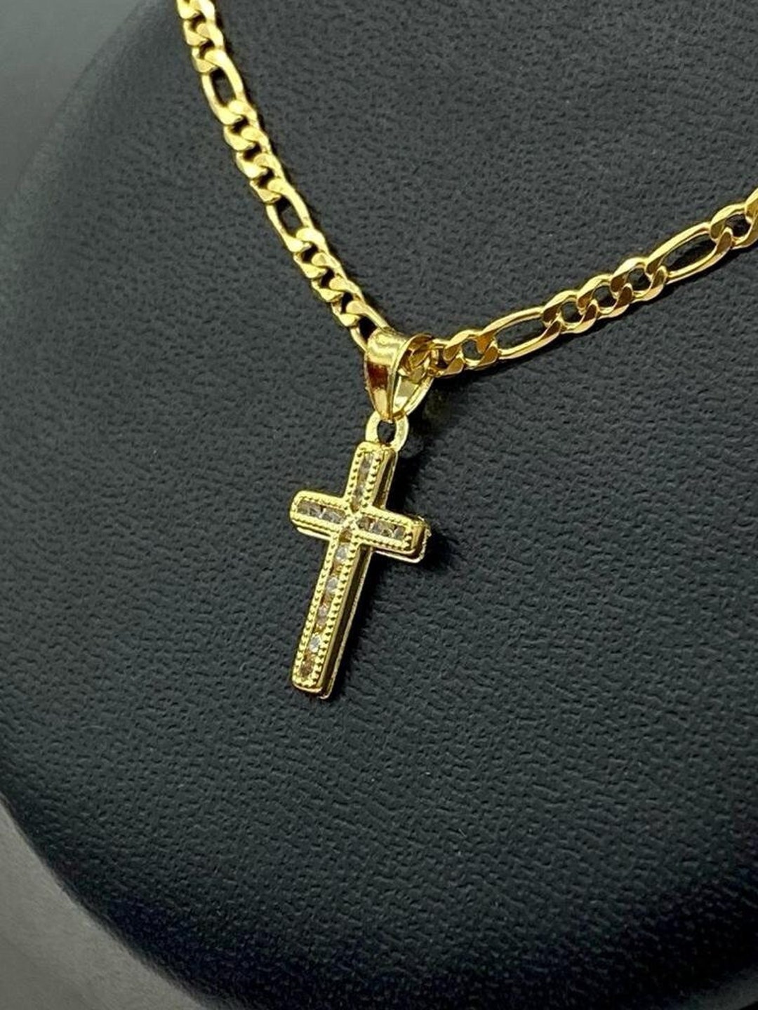 Baby Kids Newborn Cross Necklace Cz/crucifix Pendant Charm 17x10mm