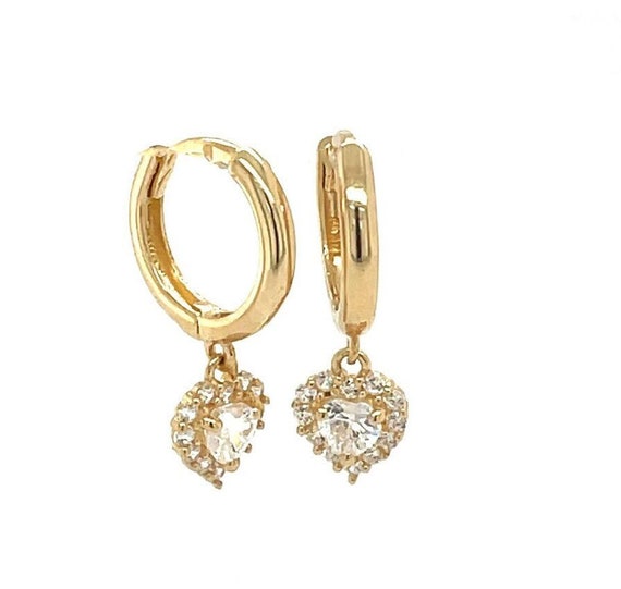 14k Gold Plated Brass Princess Crown Channel Cz Huggy Baby Girls Hoop –  Children Earrings by Lovearing