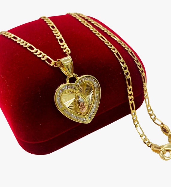 Virgen de on sale guadalupe heart necklace