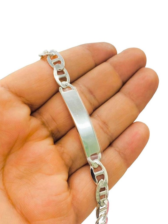 Sterling silver id bracelet mens deals
