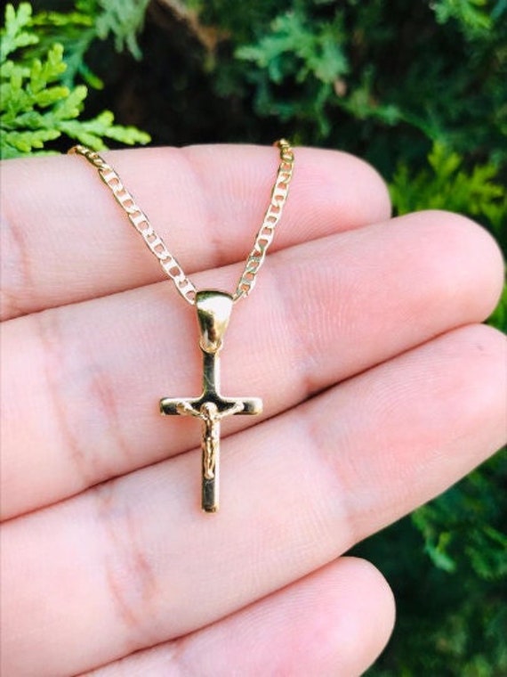 Small Rose Gold Cross Necklace | Under the Rose