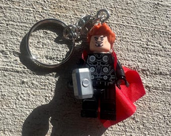 Marvel Thor Schlüsselanhänger Mini Figur Lego Style