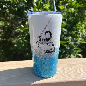 Obi-Wan Kenobi Glitter Tumbler/Coffee Mug/Cup 20 oz/Star Wars Inspired Gift Hot or Cold