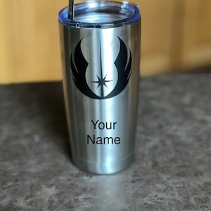 Personalized Jedi Tumbler/Coffee Mug/Cup 20 oz/Star Wars Inspired Gift Hot or Cold