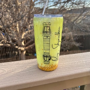 Rey Skywalker Lightsaber Glitter Tumbler/Coffee Mug/Cup 20 oz/Star Wars Inspired Gift Hot or cold