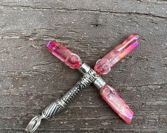 Kylo Ren Inspired Lightsaber Necklace or Keychain / Star Wars Jewelry