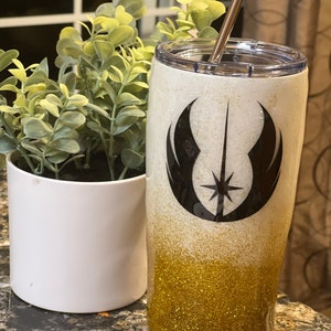 Star Wars Jedi Inspired Glitter Tumbler/Coffee Mug/Water Bottle 20 oz Hot or Cold