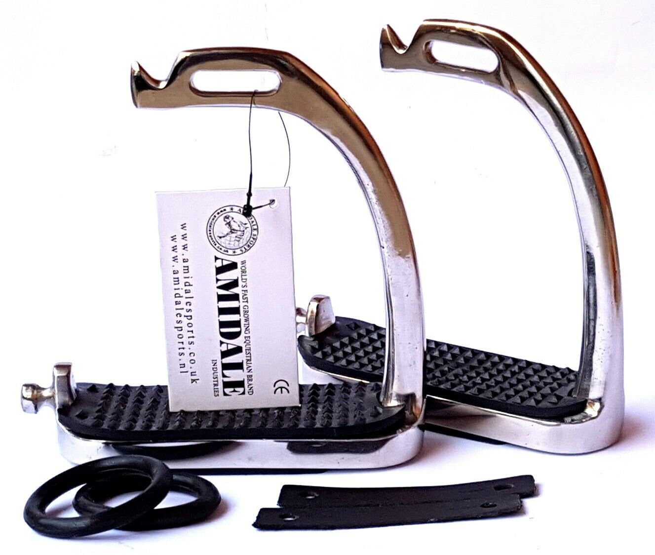 Equestrian STEEL BNWT AMIDALE RAINBOW FLEXI SAFETY STIRRUPS HORSE