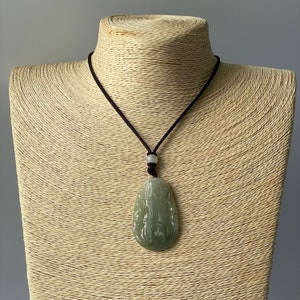 Natural jadeite Bamboo pendant,  Genuine Myanmar Type A (GRADE A)  translucent jadeite seaweed green