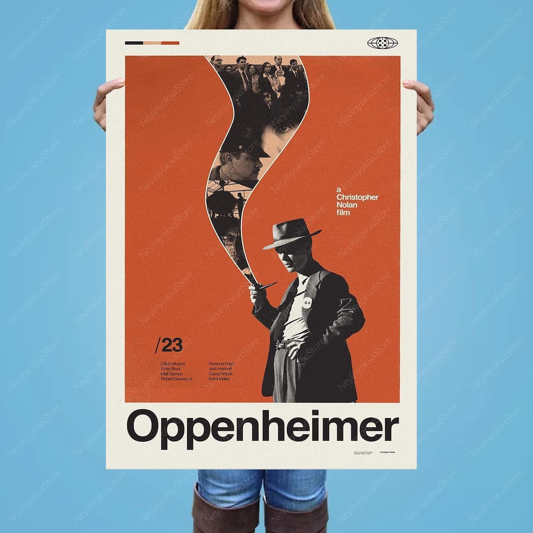 Oppenheimer Mid Century Modern Movies Poster Retro TV Movies Etsy