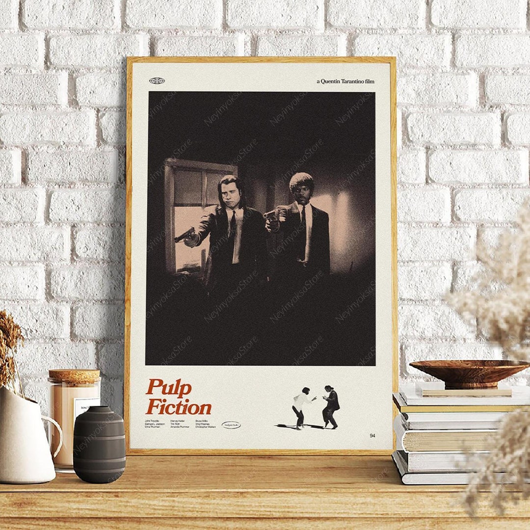 Pulp Fiction Mid Century Modern Movies Poster Retro TV Movies Etsy